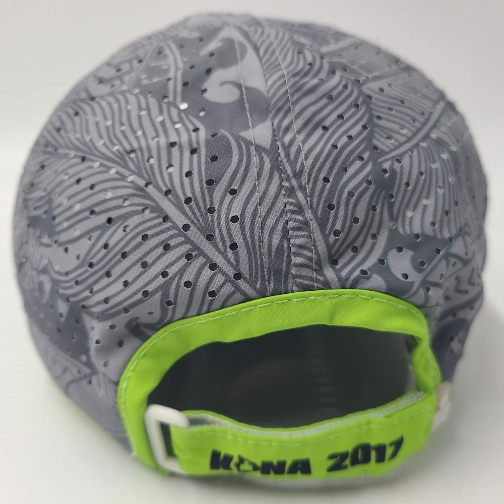 Boco Gear Hat Adjustable Gray Green Ironman World Championship Kona 2017 Running